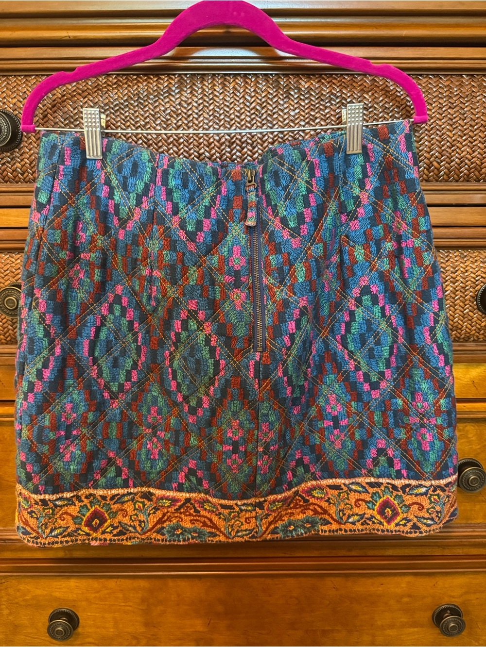 NWT Farm Rio Tapestry Scarf Blue Mini Skirt - Picture 4 of 4